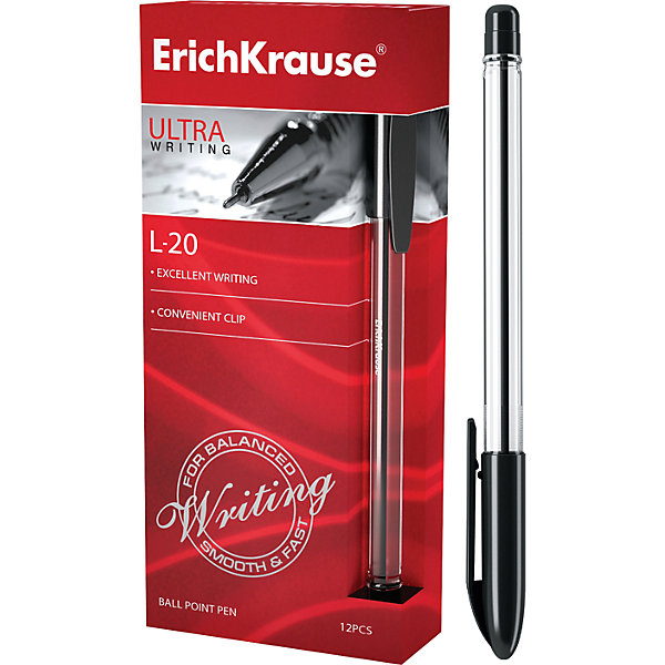 Erich Krause Ручка шариковая ULTRA L-20, 12 шт., Erich Krause набор шариковых ручек erich krause ultra l 10 цвет синий черный 4 шт