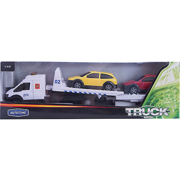

Машинка "Recovery Truck Long" эвакуатор с прицепом полиция 1:48, Autotime