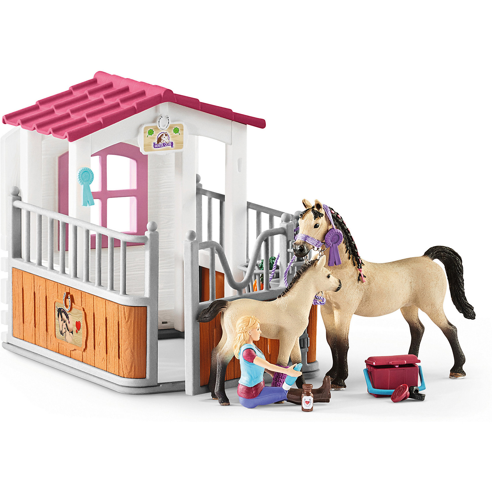 фото Игровой набор schleich "стойло с арабской лошадью и жеребенком"