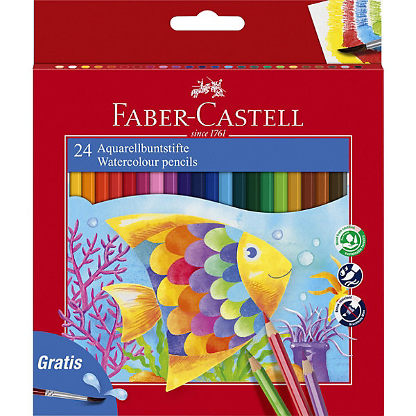 

Карандаши акварельные Faber-Castell, 24 цвета + кисть