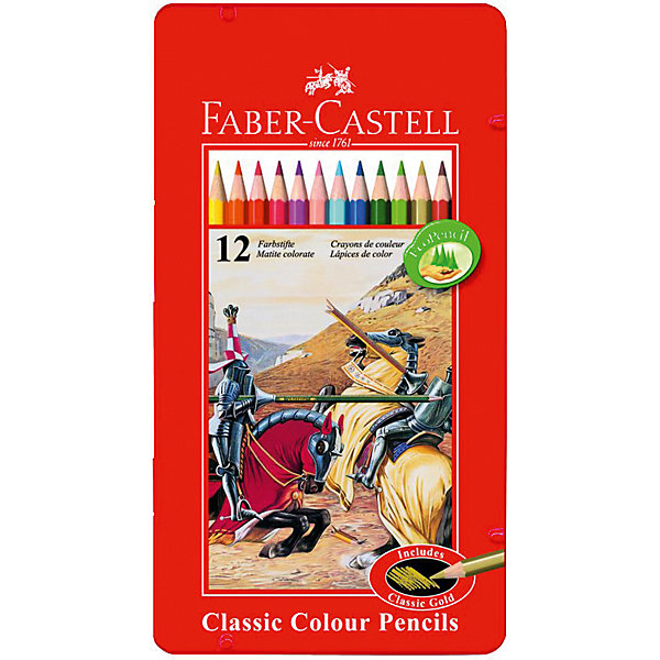 

Faber-Castell Карандаши цветные Рыцарь в металлической коробке, 12 цветов