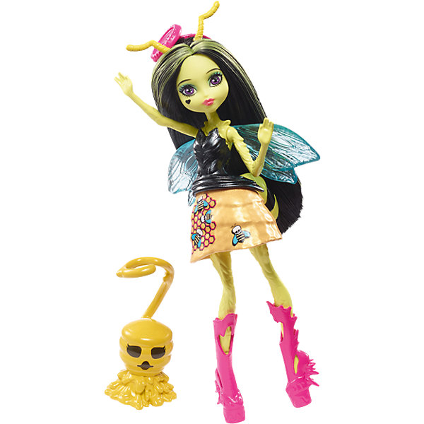 фото Мини-кукла Monster High «Цветочные Монстры» Пчела Беатрис с питомцем, 13 см Mattel