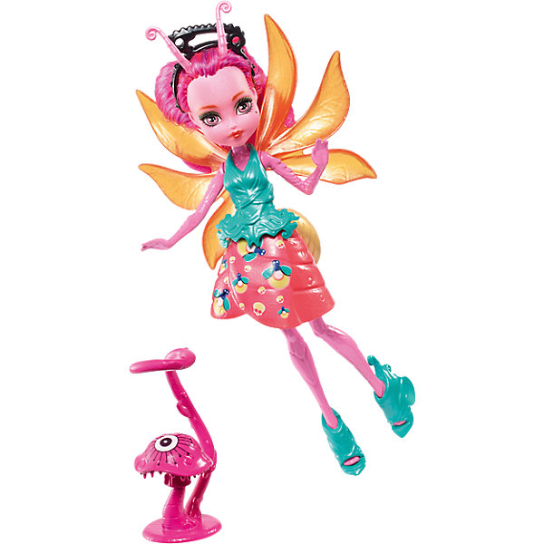 Mattel Мини-кукла Monster High «Цветочные Монстрики» Светлячок Люмина с питомцем, 13 см