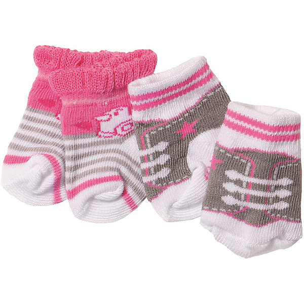 

Носочки BABY born, 2 пары, серо-розовые, Rosa/grau