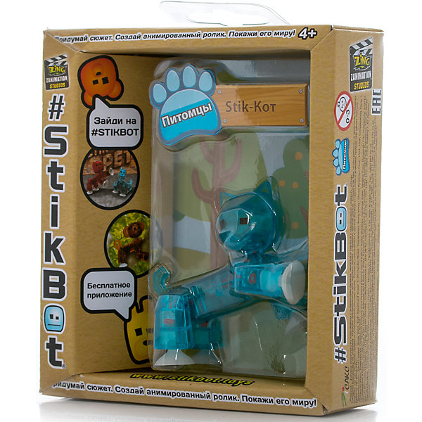 

Фигурка питомца Кот, синий, Stikbot