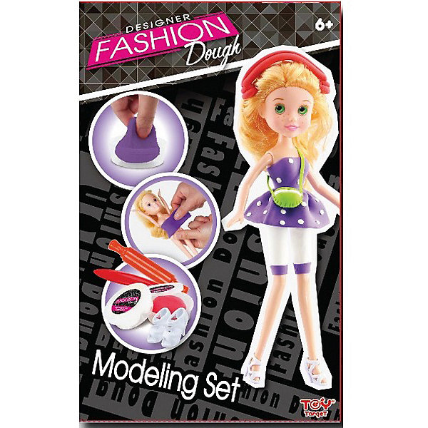 фото Набор для лепки с куклой Fashion Dough, Блондинка в сарафане Toy target