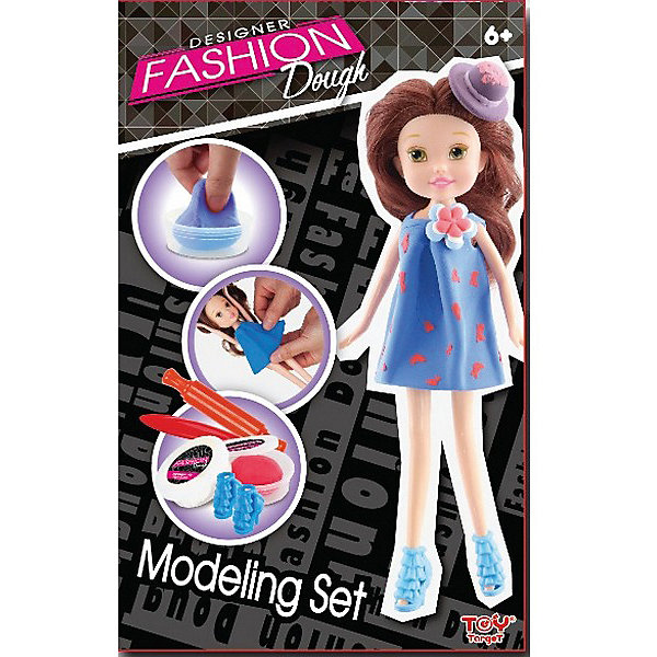

Набор для лепки с куклой Fashion Dough, Шатенка в голубом сарафане