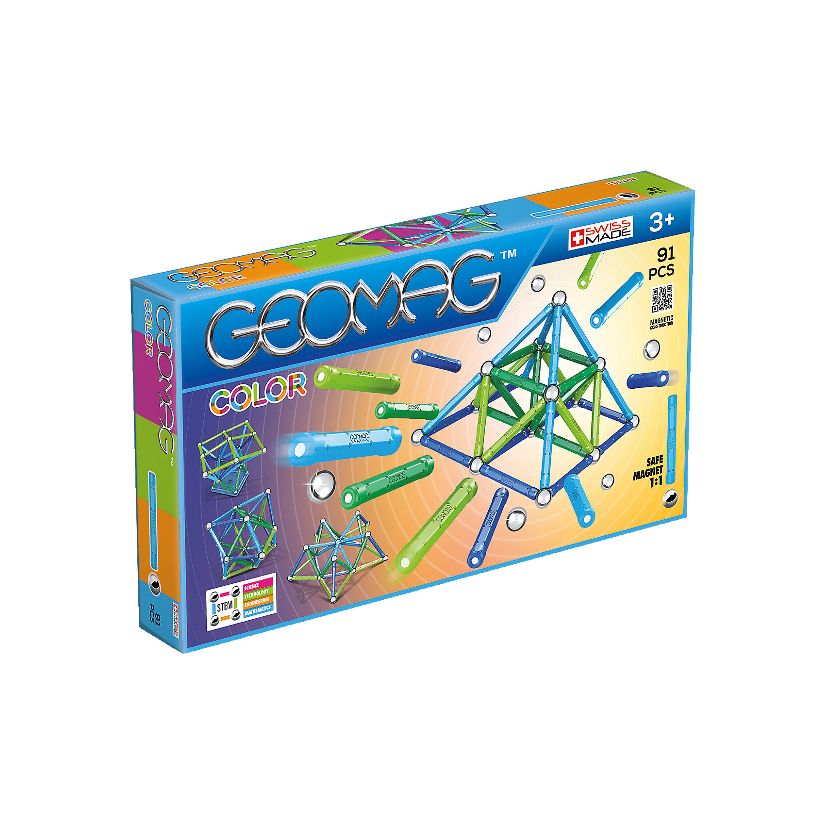 фото Магнитный конструктор Geomag Color, 91 деталь