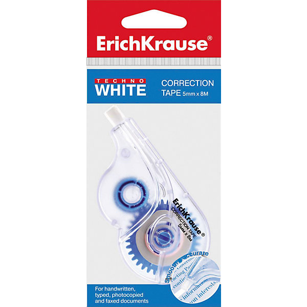 

Erich Krause Корректирующая лента TECHNO WHITE 5мм х 8м, в пакетике