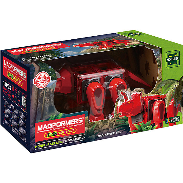 фото Магнитный конструктор 716002 Dino Cera set, MAGFORMERS