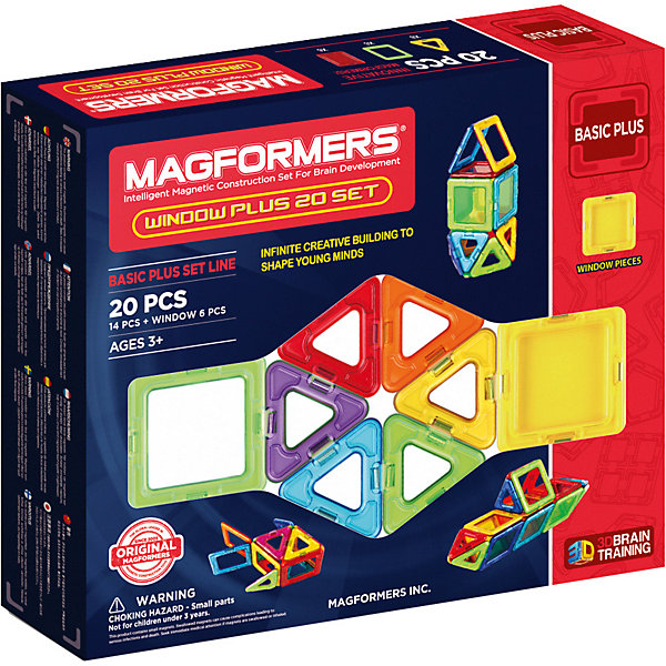 Магнитный конструктор 715001 Window Plus Set 20 set, MAGFORMERS 6881968