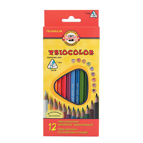 Набор карандашей цветных TRIOCOLOR трехгранных, 12 цв Koh-i-Noor 6888741