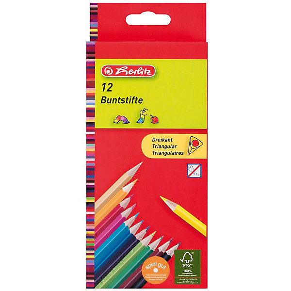 

Herlitz Карандаши цветные трехгранные, 12шт