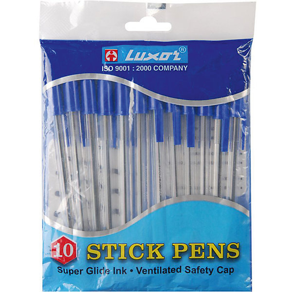 Ручки шариковые Ranger 10 штук Цвет: синий Пакет Luxor 6892638