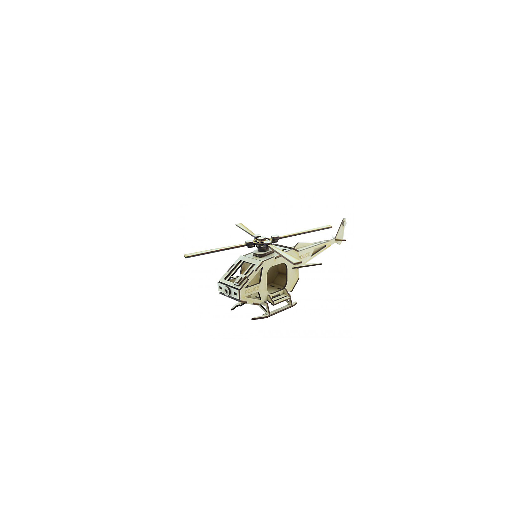 фото Деревянный 3D конструктор подвижный "Вертолет Полиция", Lemmo