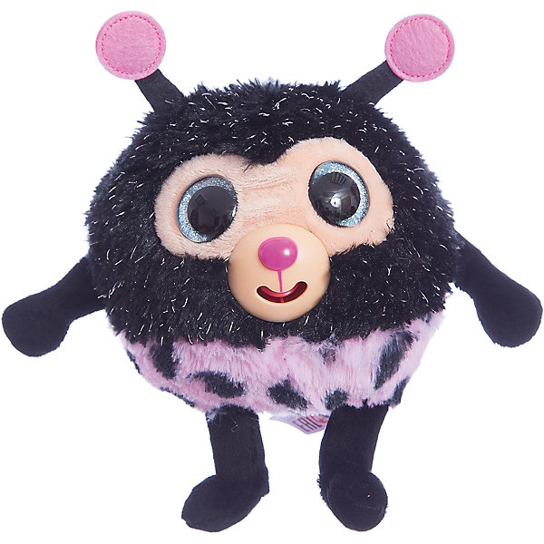 

Мягкая игрушка 1toy "Дразнюка-Zoo" Божья коровка, 13 см, звук, Черный/розовый