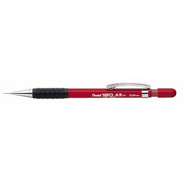 

Карандаш автоматический PENTEL120 A3, красный корпус 0,3мм Pentel