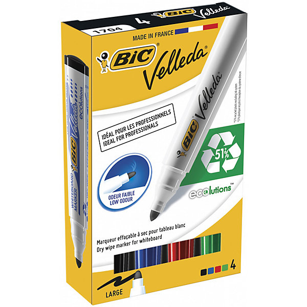 

Набор маркеров для доски Bic "Velleda", 4 шт 1,5 мм