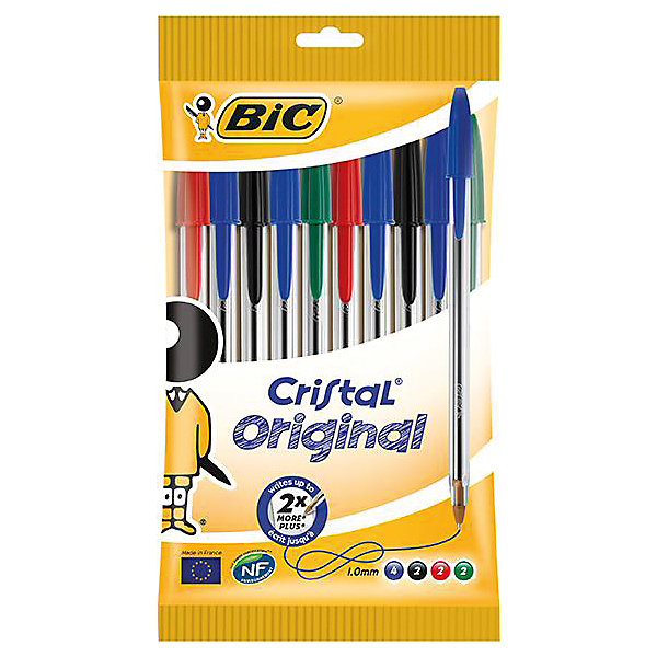 Набор шариковых ручек Bic Cristal, 10 шт 4 цвета 7065356