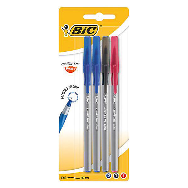 

Набор шариковых ручек Bic "Round Stick Exact", 4 шт