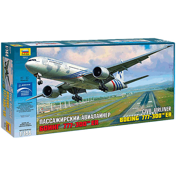 

Сборная модель Звезда "Пассажирский авиалайнер Боинг-777-300ER", 1:144