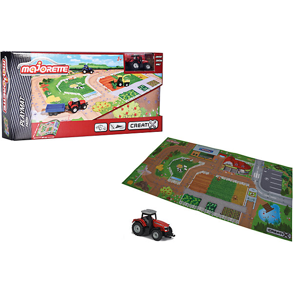 фото Игровой коврик Creatix, Farm серии, нескользящий + 1 машинка Majorette