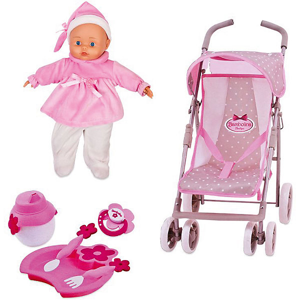 

Игровой набор Dimian "Bambolina Boutique. Прогулочная коляска с куклой", 36 см