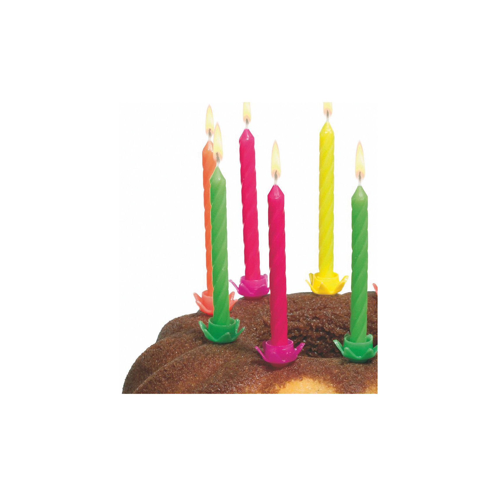 фото Свечи для торта Susy Card с подсвечниками 12 шт., разноцветные