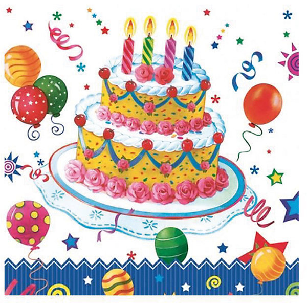 

Салфетки Susy Card "Праздничный торт" 33х33 см., 20 шт