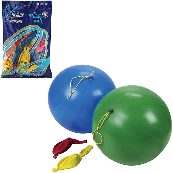 Воздушные шары 16 Веселая затея "Панч-болл" 25 шт, 41 см (8 рисунков, 12 цветов пастель) 7142890