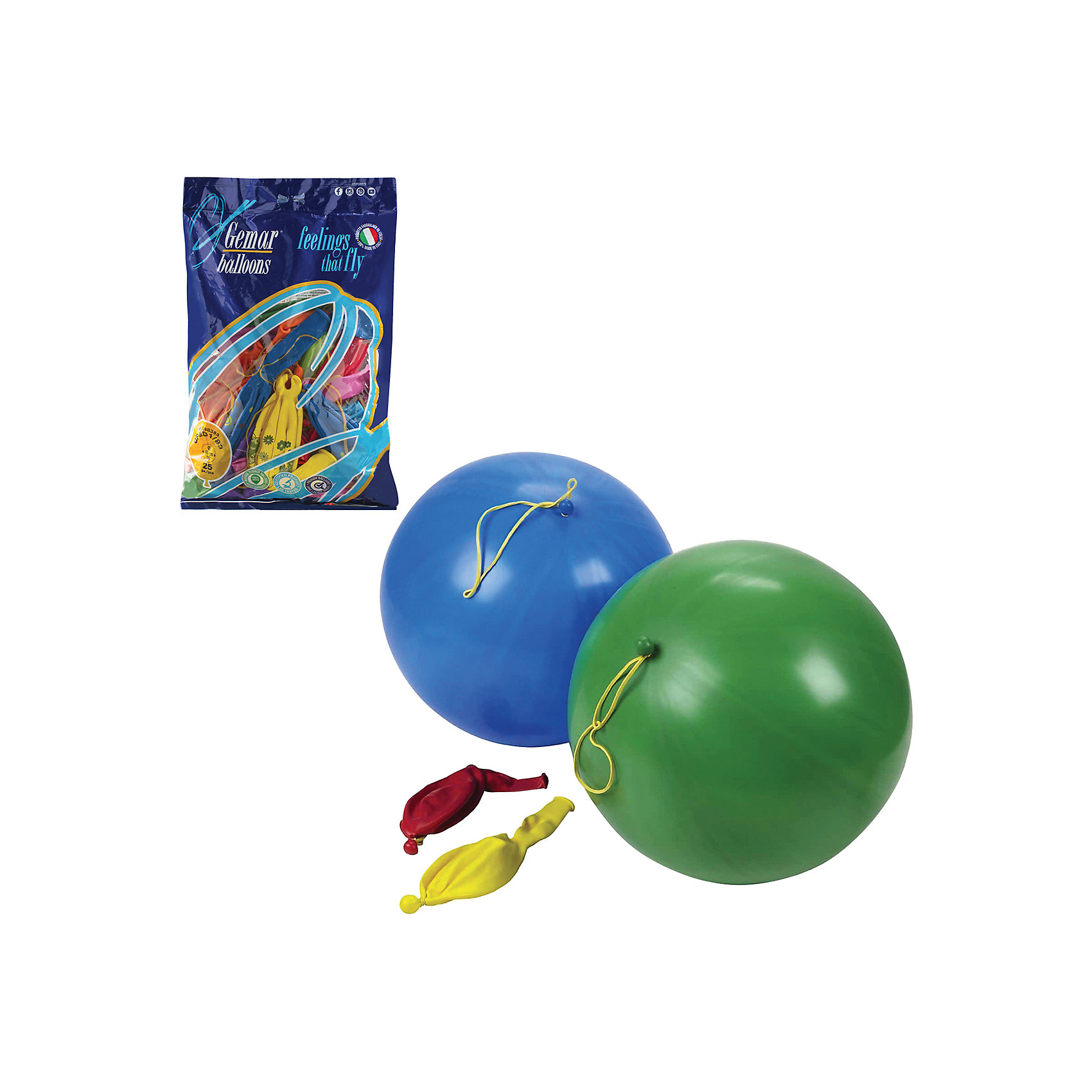фото Воздушные шары 16 Веселая затея "Панч-болл" 25 шт, 41 см (8 рисунков, 12 цветов пастель)