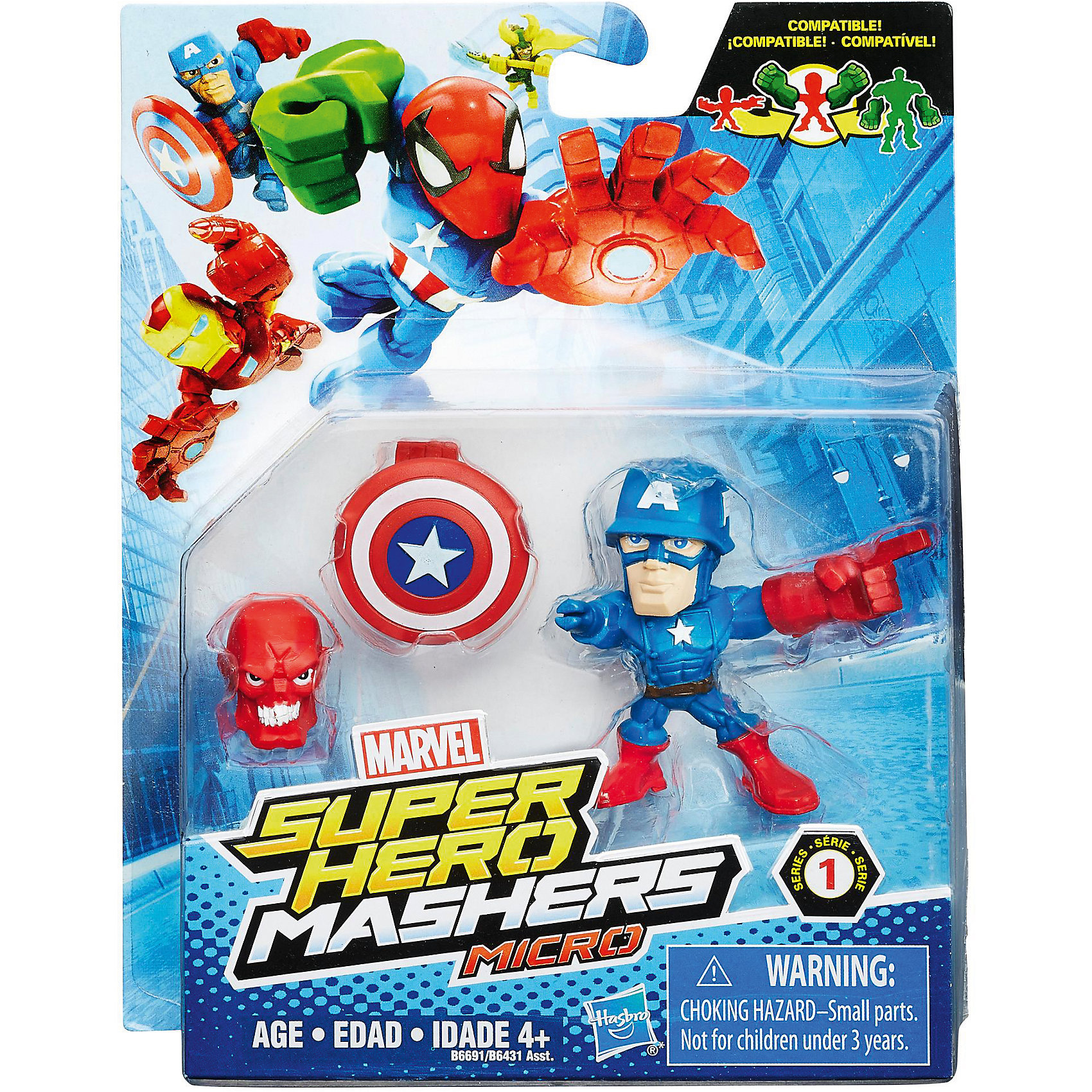 фото Микро-фигурка Hasbro Marvel "Super Hero Mashers", Капитан Америка 5 см