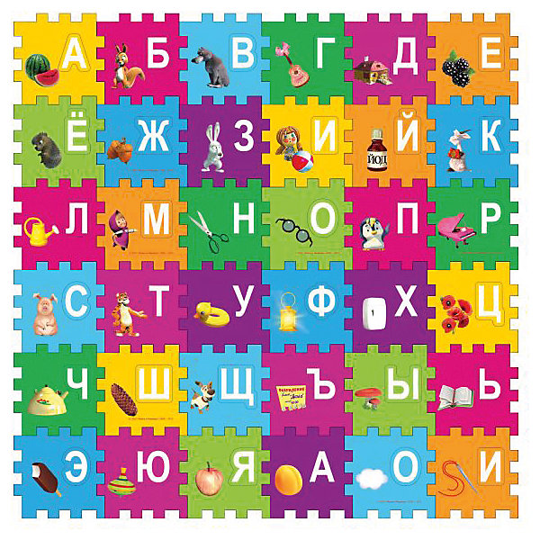 

Коврик-пазл Играем вместе Маша и Медведь "Азбука", 36 элементов