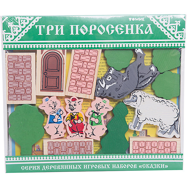

Деревянный конструктор Томик "Сказки. Три поросенка", 31 деталь