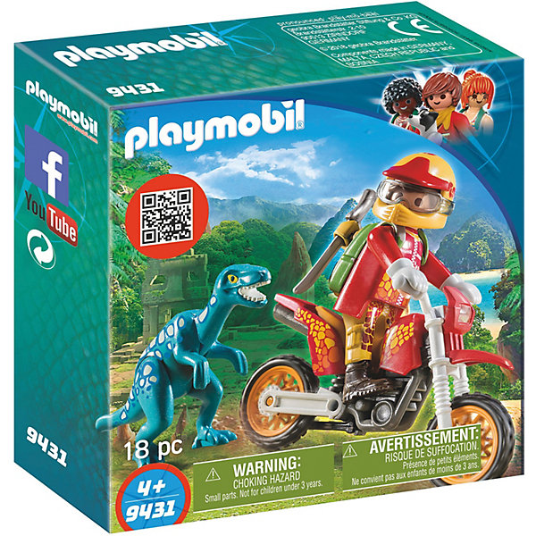 

Конструктор Playmobil Гоночный мотоцикл с ящером, 7 деталей