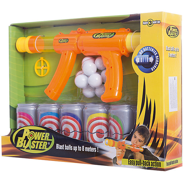 фото Бластер Toy Target "Power Blaster" с банками, (оранжевый)