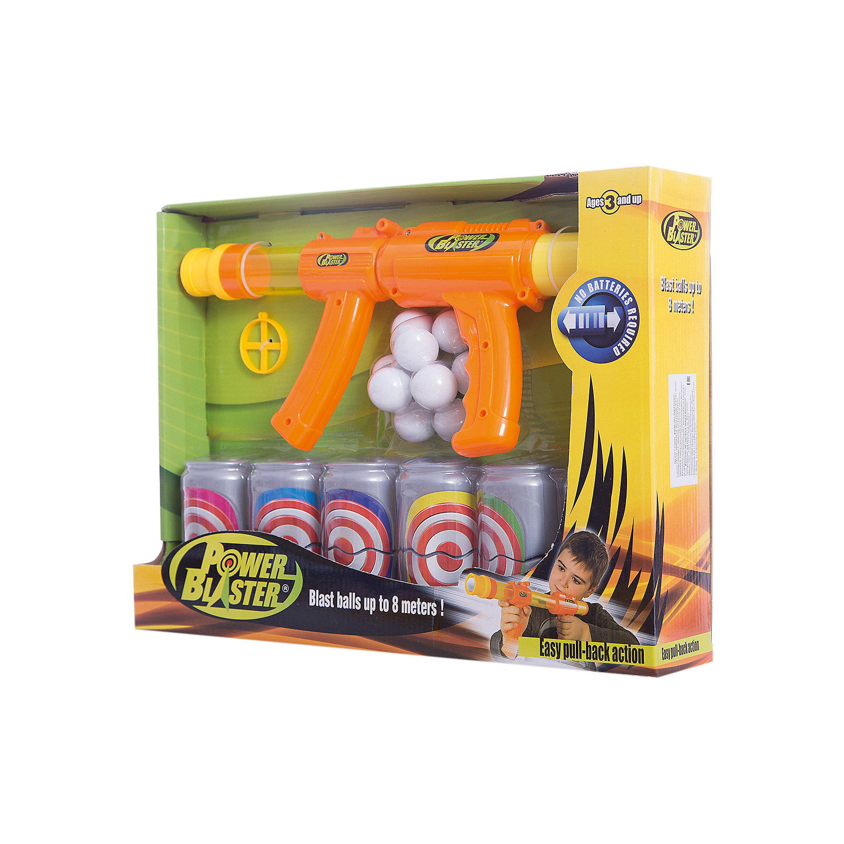 фото Бластер Toy Target "Power Blaster" с банками, (оранжевый)