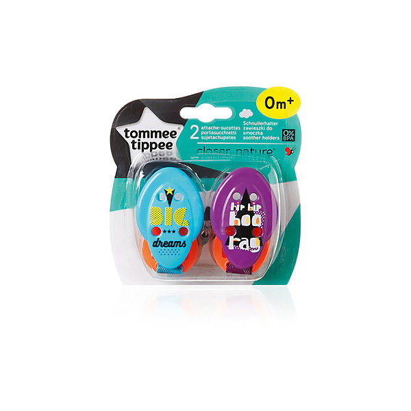 Tommee Tippee Держатели для пустышек Tommee Tippee Closer To Nature Большие мечты 2 шт.