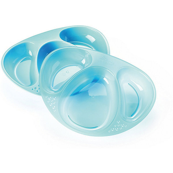 

Трёхсекционные тарелочки Tommee Tippee "Explora" 2 шт, голубые, Синий
