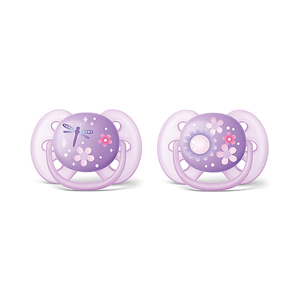 

Силиконовая-пустышка Philips Avent, 6-18 мес, 2шт., розовая, Розовый