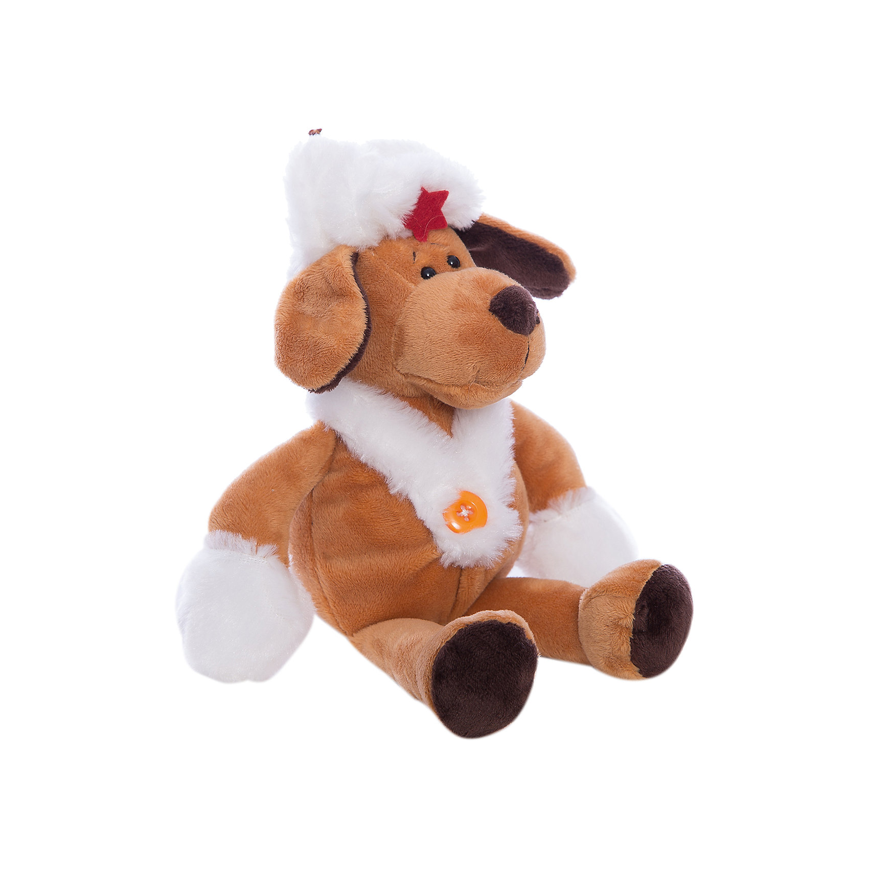 фото Собака в белой ушанке, 16cм teddy