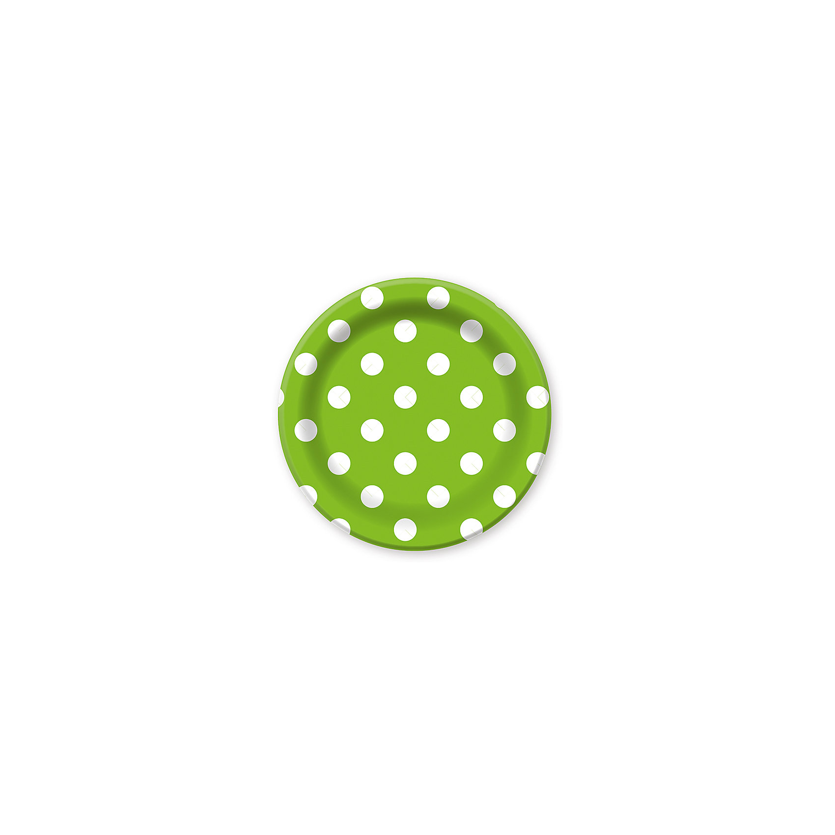 фото Тарелки Патибум "Горошек зелёный" 23 см. ламинированные, 6 шт.
