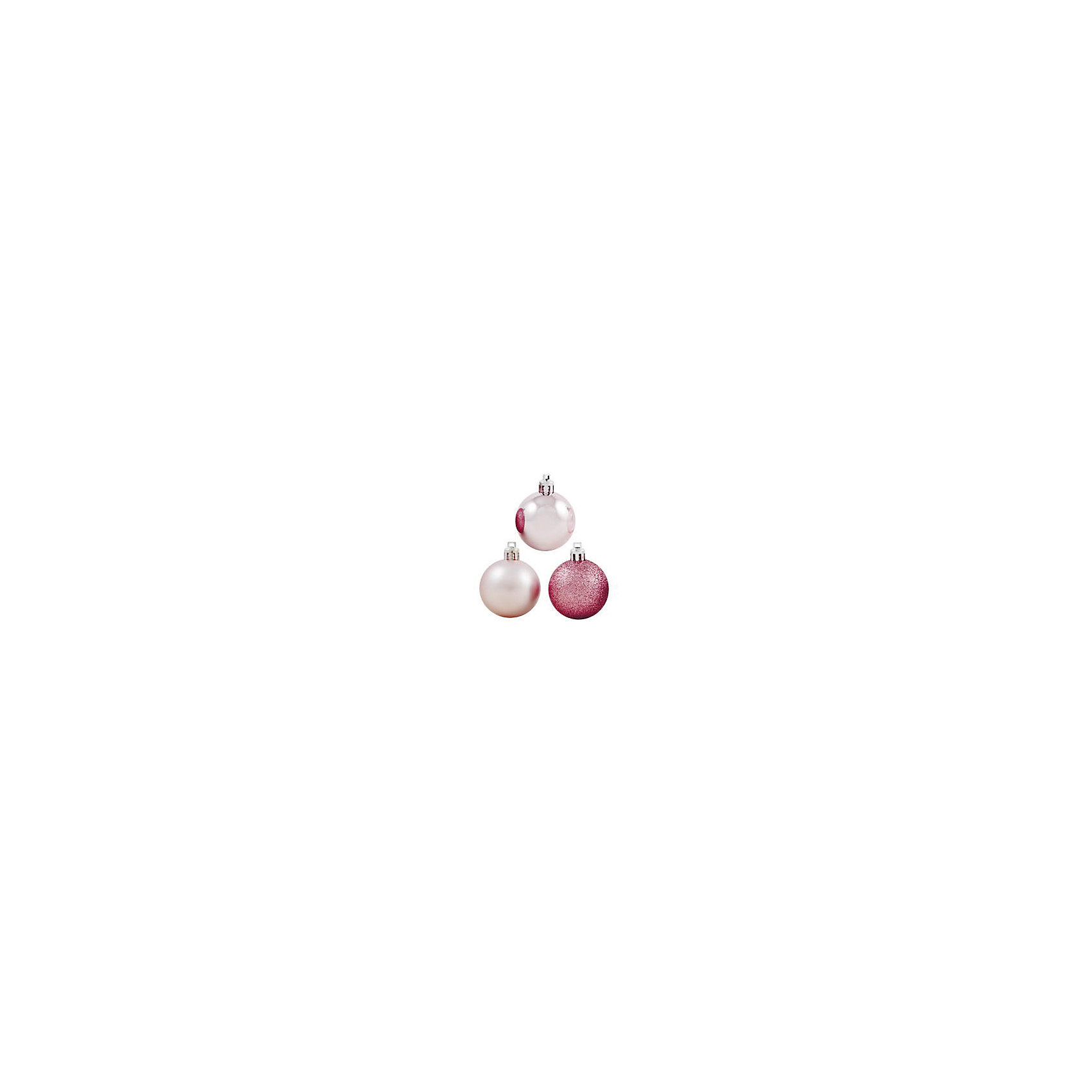фото Набор елочных шаров Magic Land 6 шт, 8 см (розовые) Волшебная страна