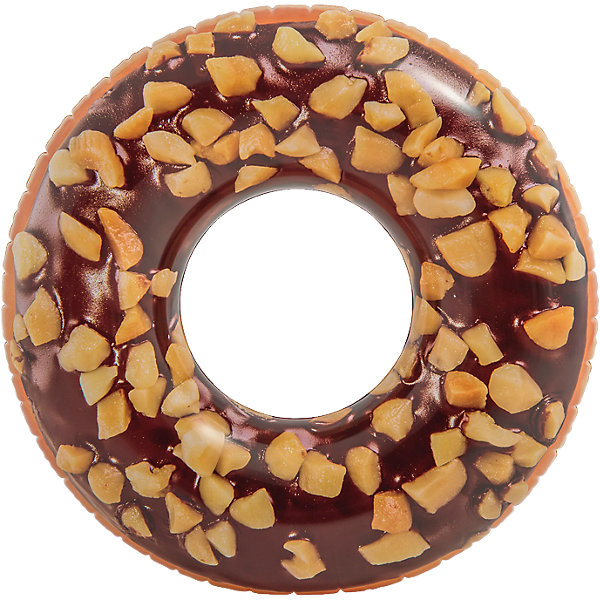 Большой надувной круг Шоколадный пончик с орехами Intex 7225912