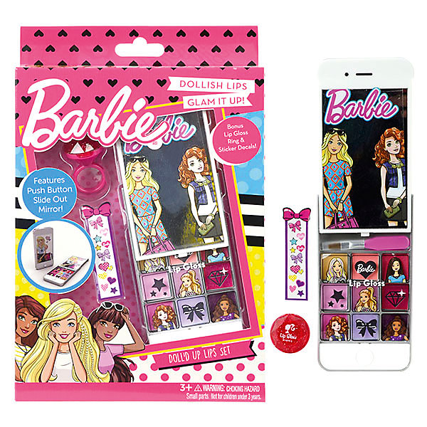 фото Игровой набор Markwins Barbie "Декоративная косметика" Блеск для губ, 9 шт + кисточка