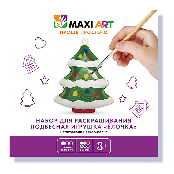 фото Набор для раскрашивания Maxi Art "Подвесная игрушка" Ёлочка Maxitoys