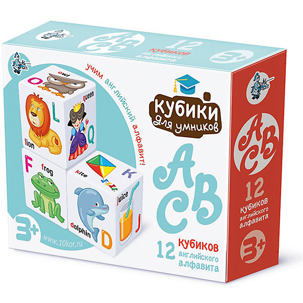 

Кубики пластиковые "Кубики для умников. Английский алфавит" 12 шт (белые)