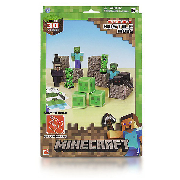 

Сборная модель из бумаги MINECRAFT PAPERCRAFT "Враждебные мобы" 30 деталей