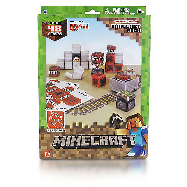 

Сборная модель из бумаги MINECRAFT PAPERCRAFT "Вагонетка и ТНТ" 48 деталей