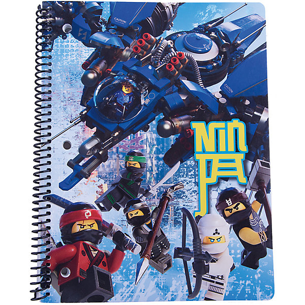 

Тетрадь на спирали (70 листов, линейка) LEGO Ninjago Movie (Лего Фильм: Ниндзяго), размер: 20,3х26,6см